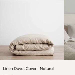 Linen King Size Natural Linen Duvet Cover - Soft Natural